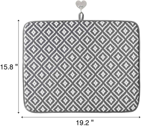 40X46CM Rectangle Striated Patterned Cloth Placemats Absorbent Microfiber Dish Drying Mat For Kitchen Table