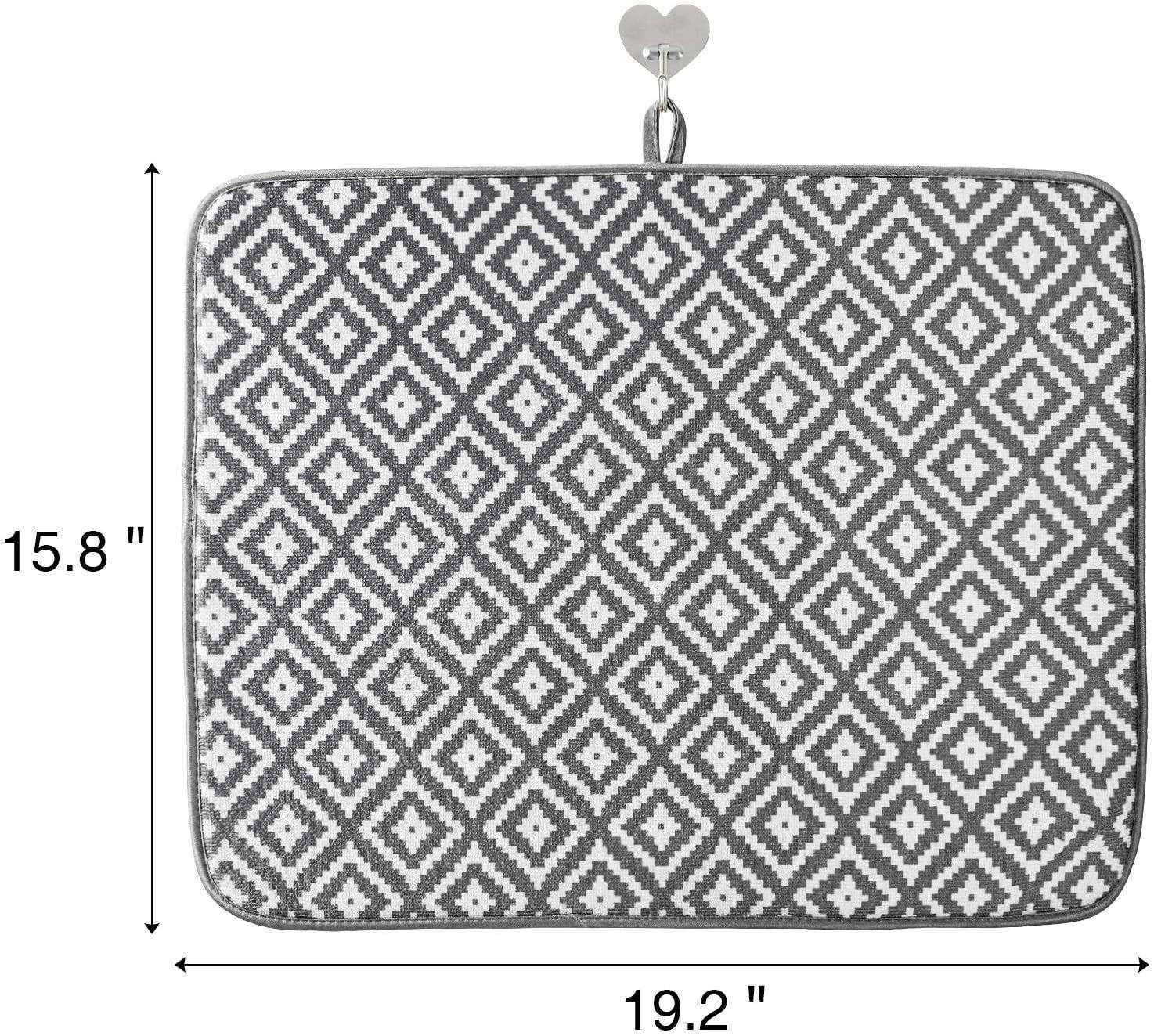 40X46CM Rectangle Striated Patterned Cloth Placemats Absorbent Microfiber Dish Drying Mat For Kitchen Table