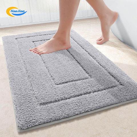 Microfiber Bath Mat Quick Dry Soft Slip Anti Bath Rugs Super Shaggy Foot Rug Bathroom Mat Floor Carpet