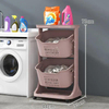 Multipurpose Vertical Rolling Layered Detachable Plastic Laundry Storage Basket