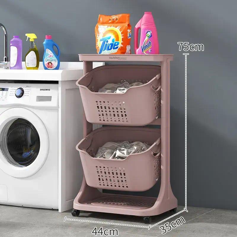 Multipurpose Vertical Rolling Layered Detachable Plastic Laundry Storage Basket