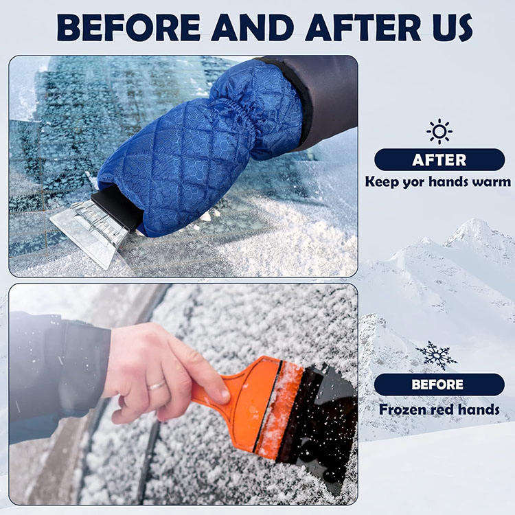 Waterproof Warm Non-slip Blade Winter Snow Removal Ice Tool Non Scratch Car Window Cleaning Scraper