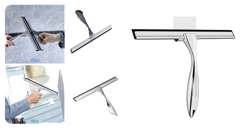 Shower Doors Bathroom Mirror Window Squeegee Glass Wiper Cleaner Stainless Steel Shower Window Squeegee