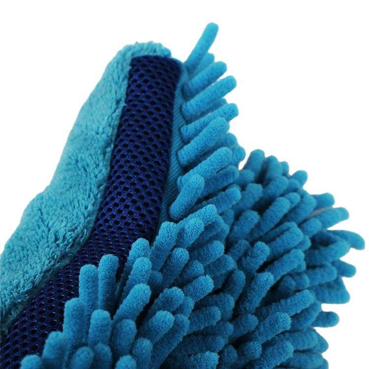BSCI Custom Soft Chenille Car Cleaning Brush Microfibre Fleece Chenille Wash Mitt Polyester Fabric Microfiber Gloves