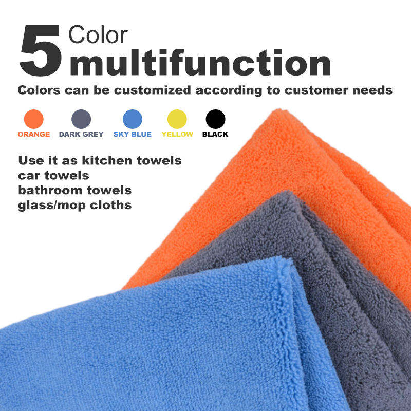 16X16 Inch 400gsm Edgeless Microfiber Cleaning Cloth Long And Short Pile Microfiber Towel For Car Wash/Cleaning