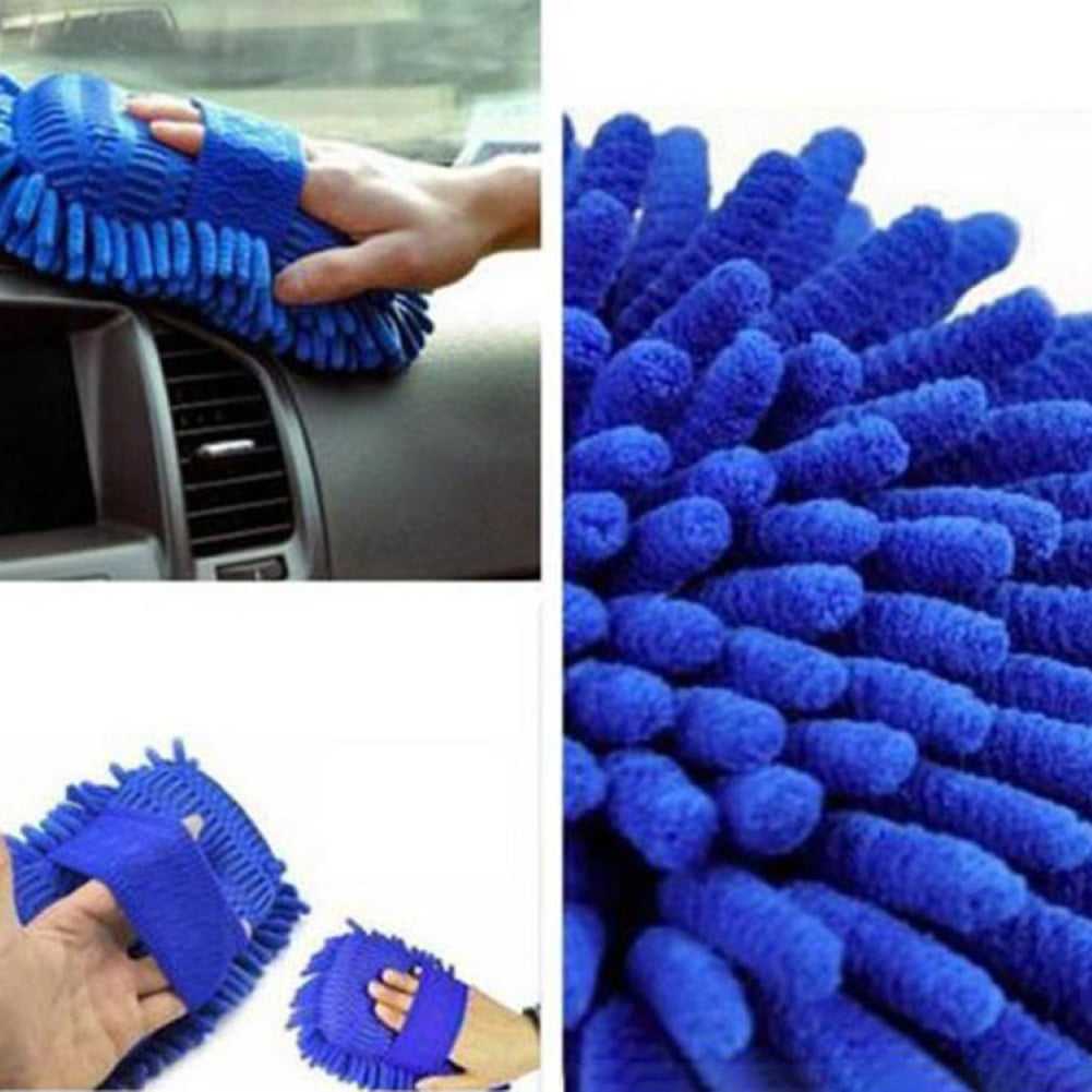 Microfiber Car Wash Pad Plush Chenille and Mesh Cleaning Sponge Auto Detailing Car Care Washing Pad Foam Sponge
