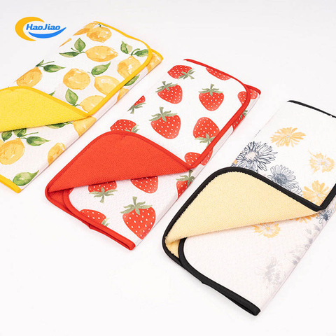 Dish Drying Mat For Kitchen Sink Drainer Microfiber Cushion Pad Tableware Tea Towel Absorbent Home Kitchen Placemat