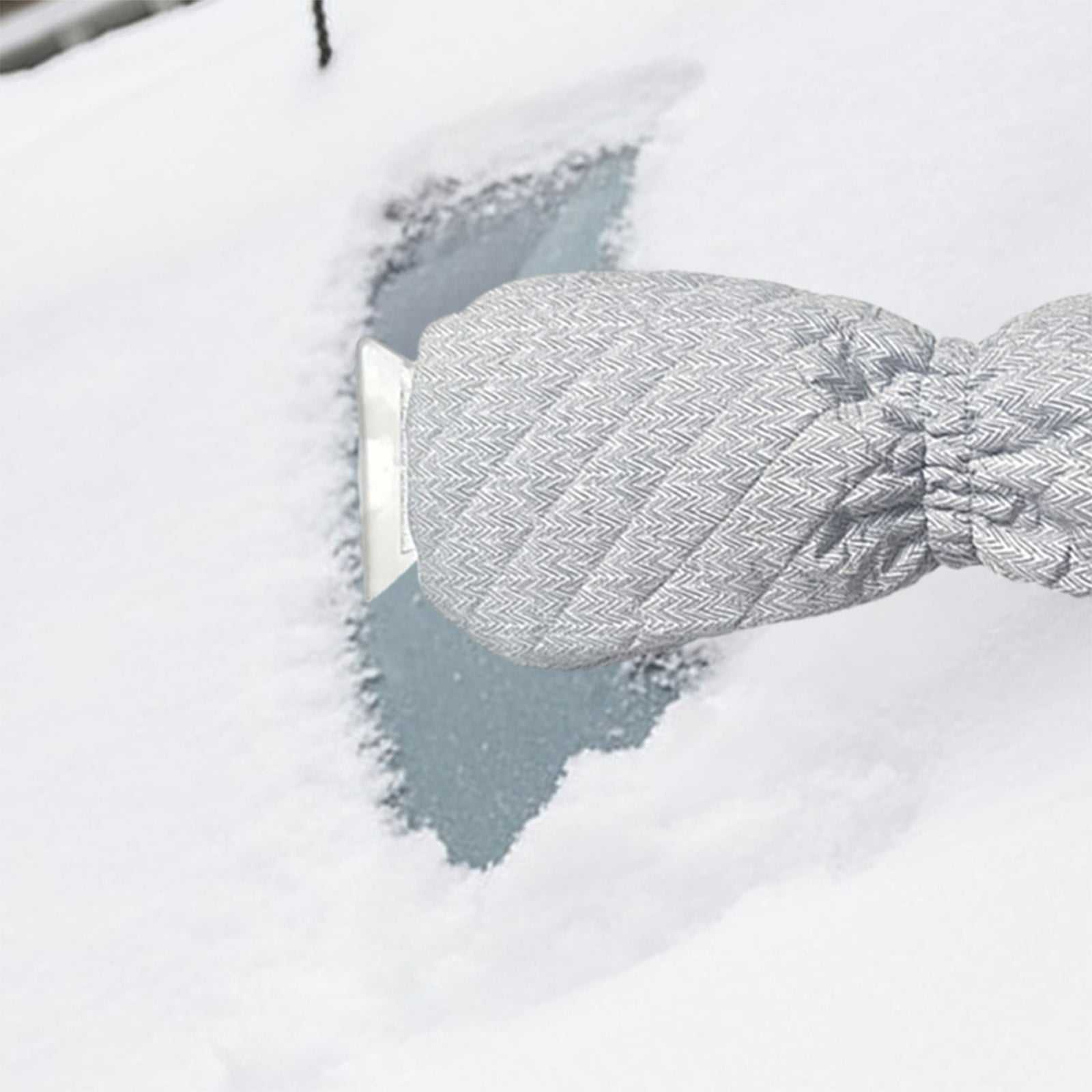 Ice Scraper with Glove Car Windshield Scraper for Ice and Snow Fleece Mitt Scrape and Remove Snow While Staying Warm