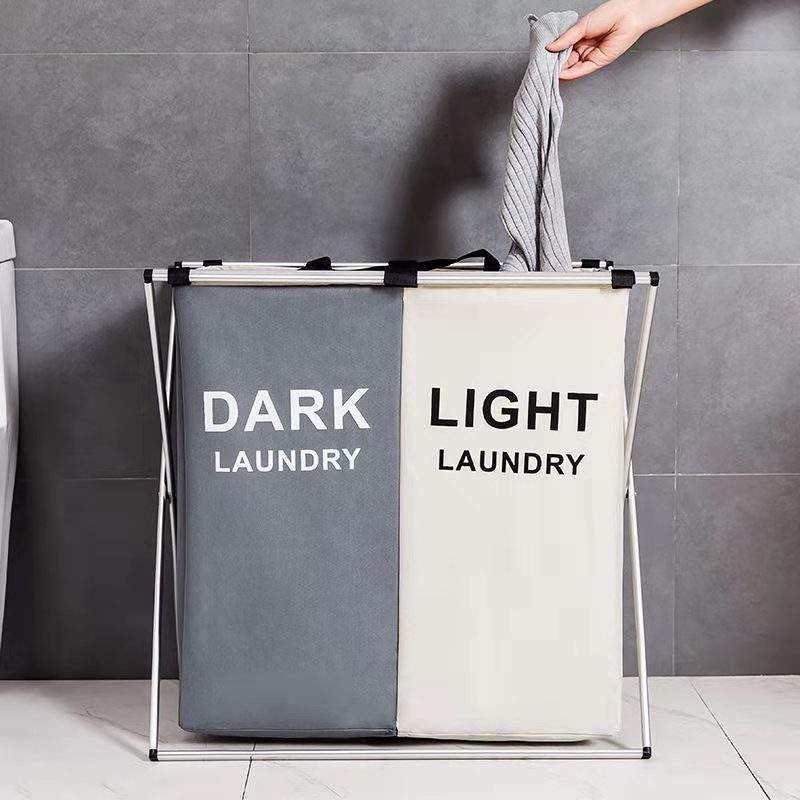 Foldable 150L Laundry Basket 3 Sections Large Dirty Clothes Laundry Bag Sorter for Bathroom