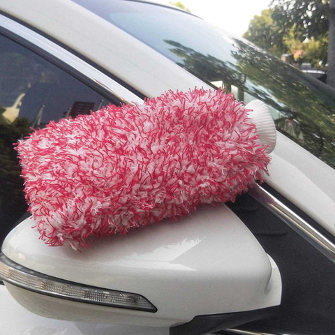 Automotive Car Cleaning Supplies Wholesale Gray Microfiber Chenille Car Washing Mitt Custom Logo Car Wash Gloves