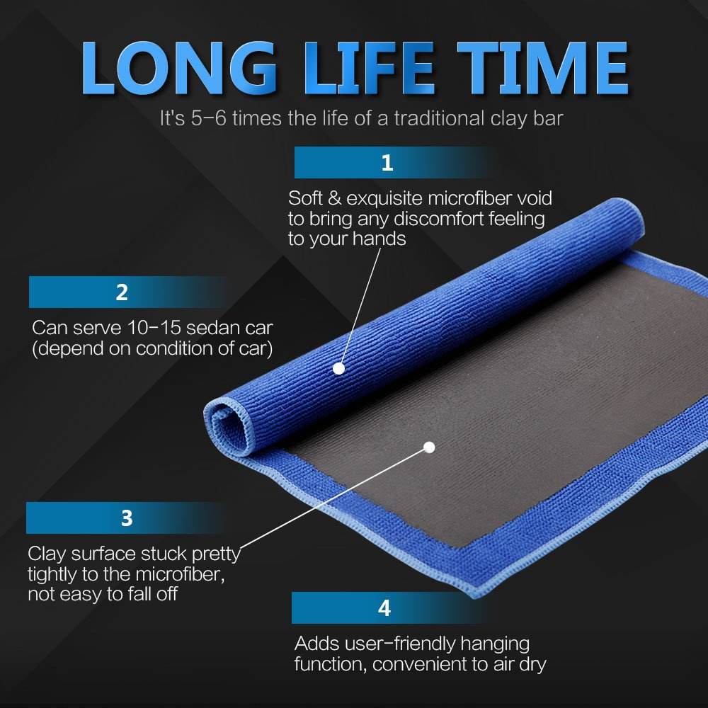 Car Cleaning Magic Clay Cloth Clay Towels for Car Detailing Washing Towel with Blue Clay Bar Towel Washing Tool