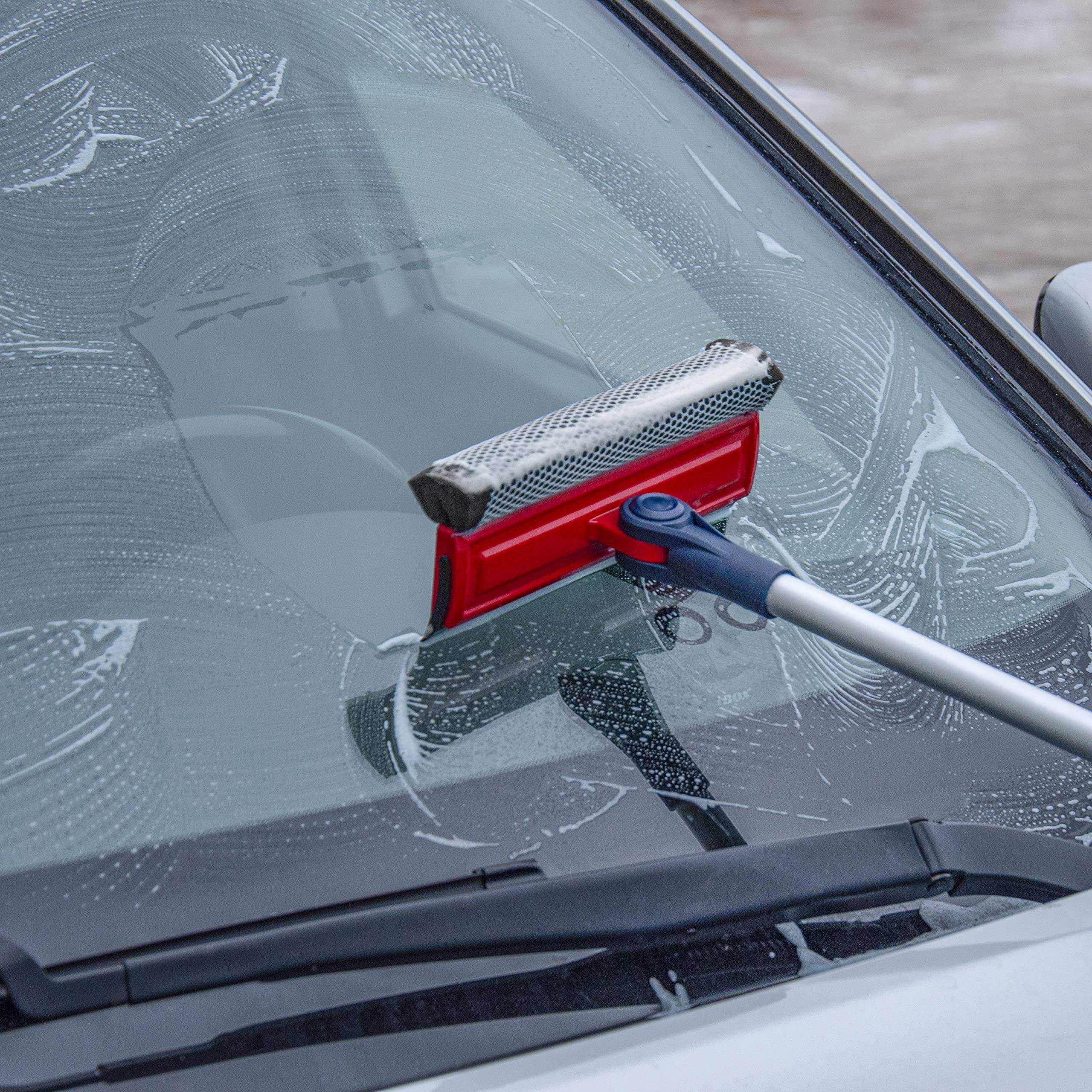 2 In1 8 Inch Telescopic Car Window Squeegee Tool For Car Wrap Car Window Cleaning Window Cleaning Rubber Sponge Glass Cleaner