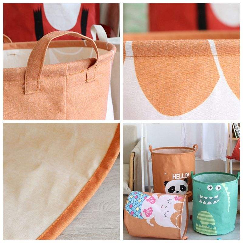 Pattern Foldable Large Laundry Hamper Dirty Cloth Storage Washing Bin Collapsible Canvas Laundry Basket
