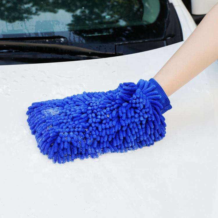 100% Polyester Microfiber High Absorbent Ultra Thick Chenille hand Soft Car Wash Glove