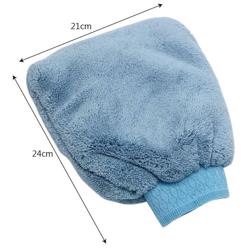 Promotional dual side Car Large Lint Wash Glove microfiber car cleaning mitt