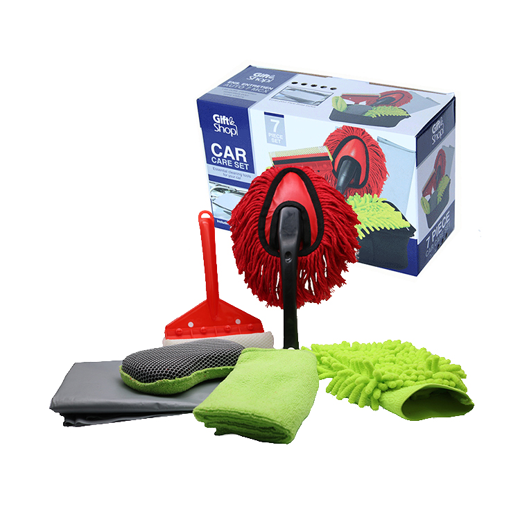 Portable 7 PCS care set cleaning washing care tool kit microfiber car wash & detailing kit car cleaning set