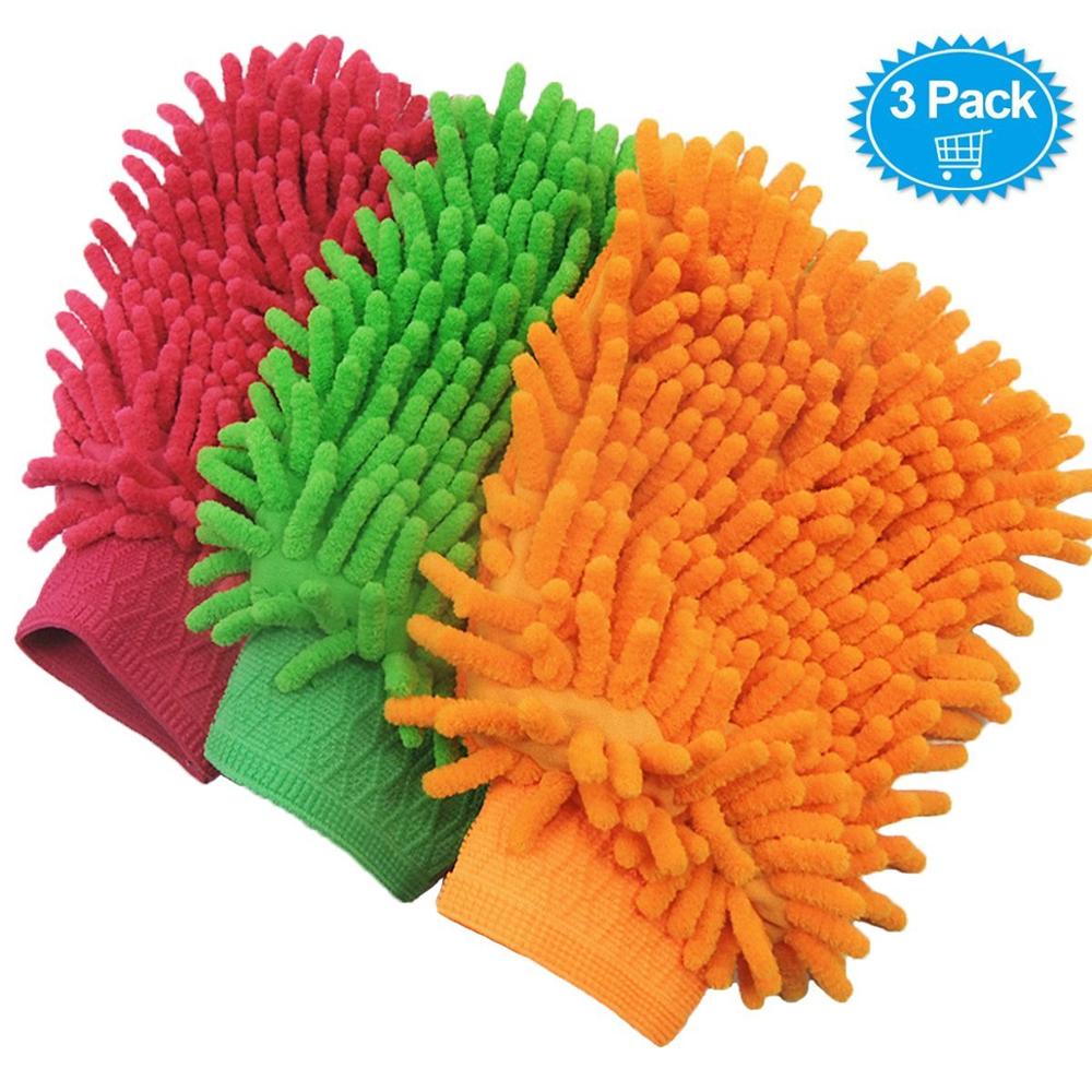 Multi-purpose microfiber car wash mitt