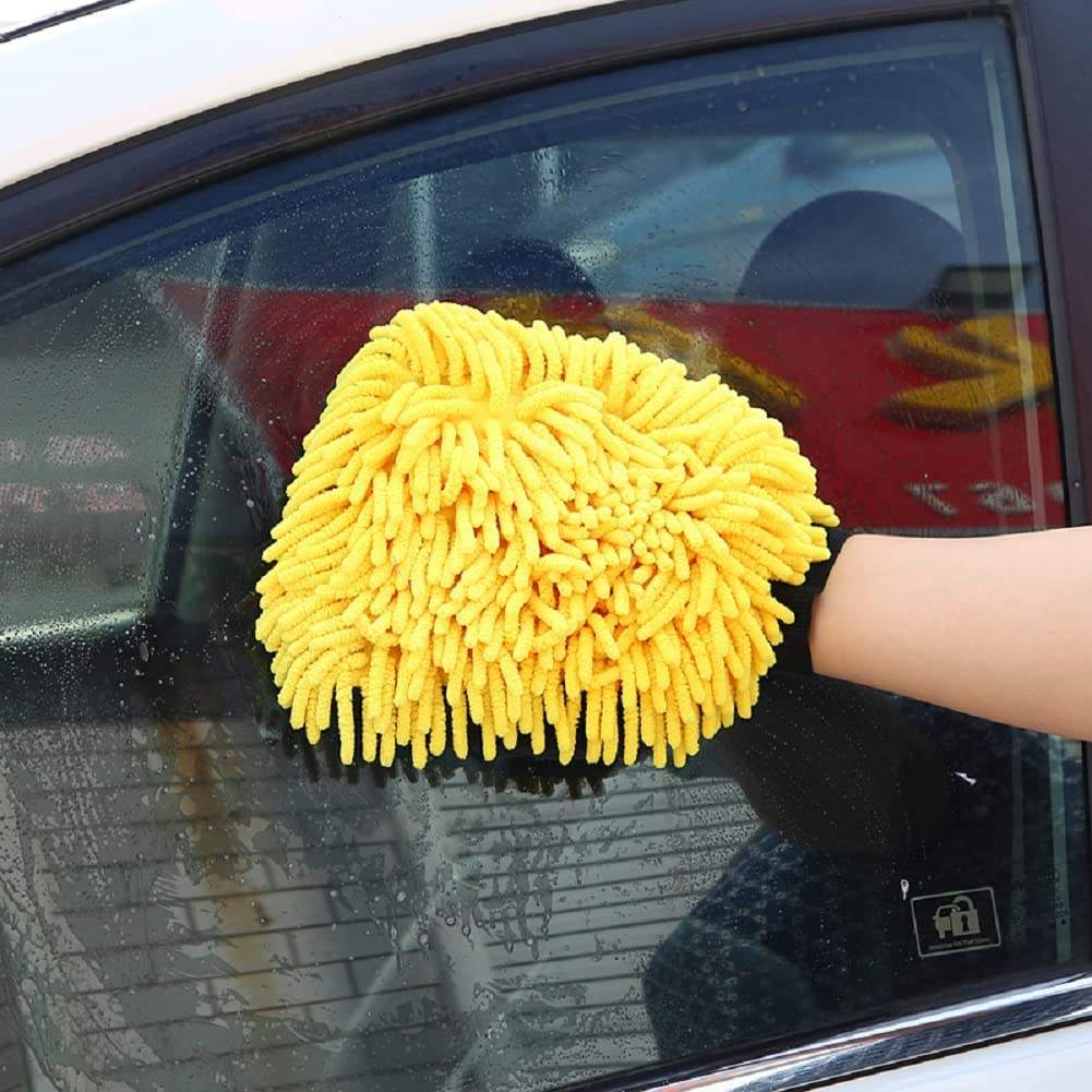 20x30cm Double Side Chenille Noodles Microfiber Wash Mitt Cleaning Glove Pad for Car Detailing Auto Detailing House Cleaning