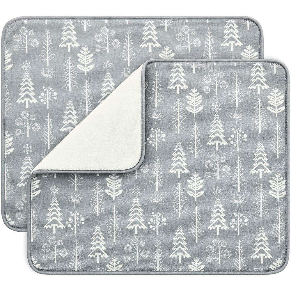 40X46CM Rectangle Striated Patterned Cloth Placemats Absorbent Microfiber Dish Drying Mat For Kitchen Table
