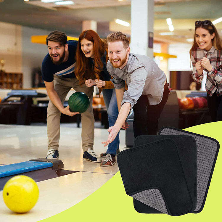 Custom Logo Microfiber Bowling Ball Cleaner Towel with EZ Grip Dots Non-Slip Bowling Ball Shammy Pad