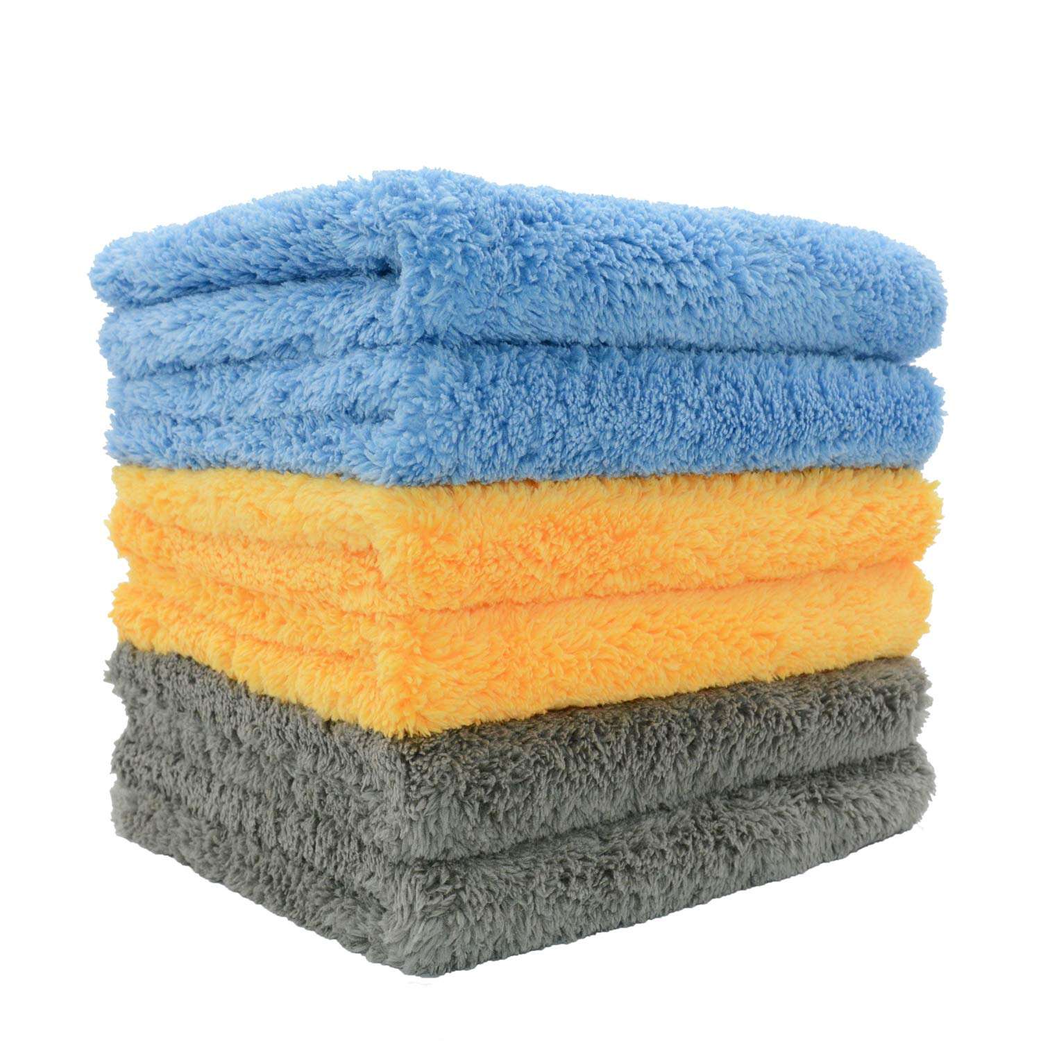 500gsm Coral Fleece Microfiber Cloth 16*16 Inches Edgeless Plush Pile Towel for Quick Dry Car Care Cleaning