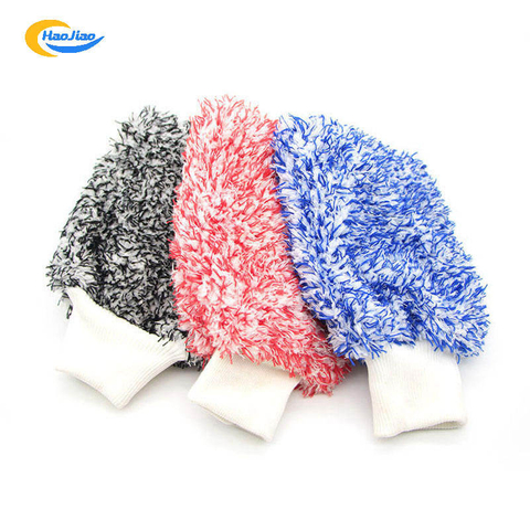 Premium Custom 70 30 Super Soft Long High Pile Microfiber Detailing Wash Mitt Car Clean Window Microfibre Wheel Washing Mitt