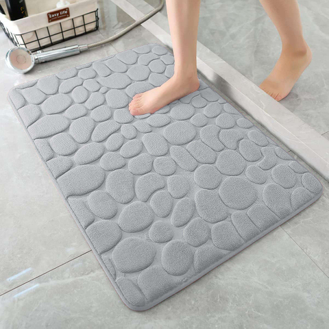 Soft Memory Foam Shower Bathroom Bath Floor Mat Rugs Quick Dry Super Water Absorbent Non Slip Stone Bath Mat