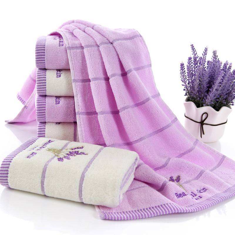 3pcs/Set Luxury Lavender 100% Cotton Purple White Towel Set Toalhas De Banho 1pc Bath Towel Brand 2pc Face Towel Bathroom