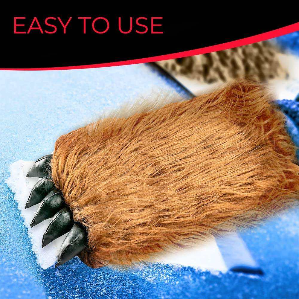 Car Plastic Ice Scraper Mitt Ice Scraper with Glove Foam Grip Snow Removal Shovel