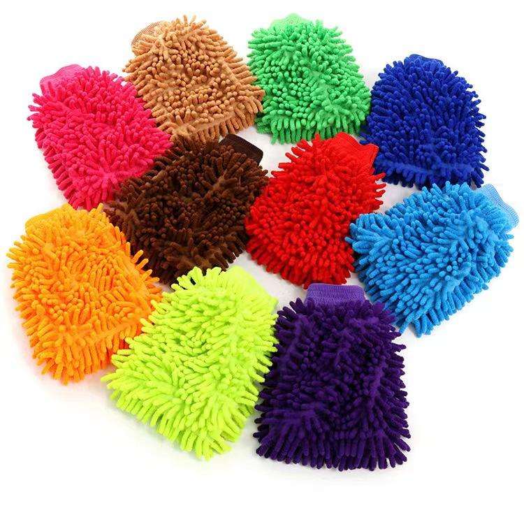 Wholesale Multicolor Car Wash Drying Cleaning Cloth Auto Clean Mitts Glove Car Hand Soft Towel Microfiber for Car Care