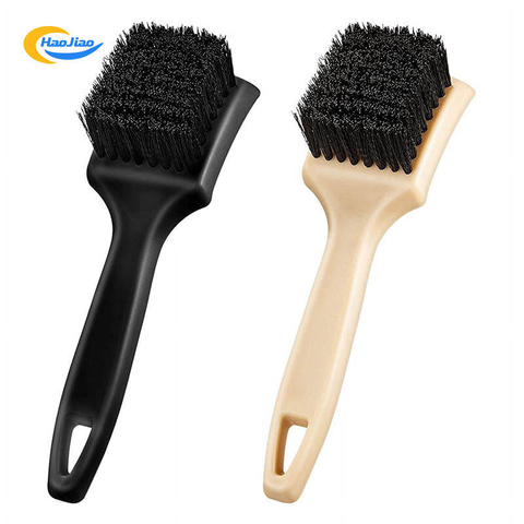 Car Wheel Cleaning Brush Horse Hair Cleaning Brush Auto Detailing Brush for Car Seat Wheel Carpet with Long Handle