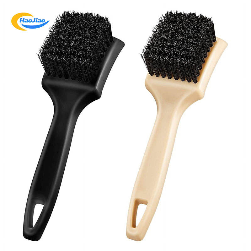 Car Wheel Cleaning Brush Horse Hair Cleaning Brush Auto Detailing Brush for Car Seat Wheel Carpet with Long Handle