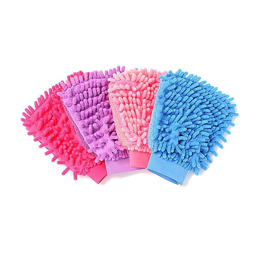 House Cleaning Microfiber Car Detailing Washing Gloves Wash Drying Mitts for Car Cleaning Blue