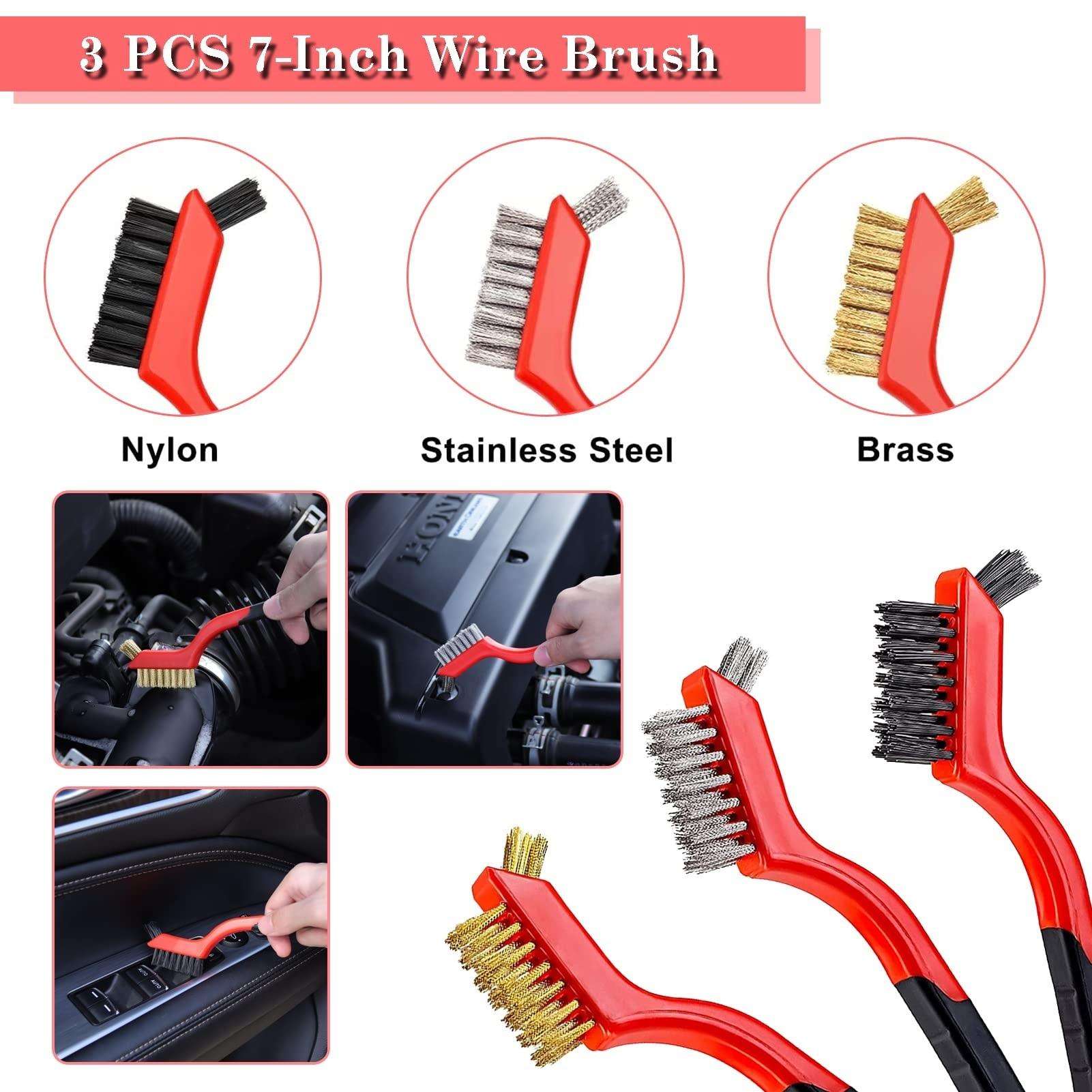 24 Pcs Car Detailing Brush Set Drill Soft Brushes Wash Kit with Cleaning Gel for Interior Exterior Wheels Dashboard
