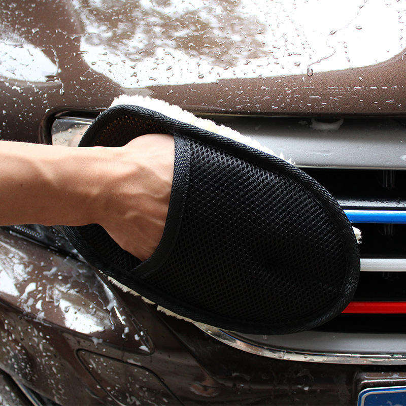 Polishing Microfiber Automobile Washing Soft Wax Car Cleaning Glove Artificial Wool Mitt Gloves for Car Wash
