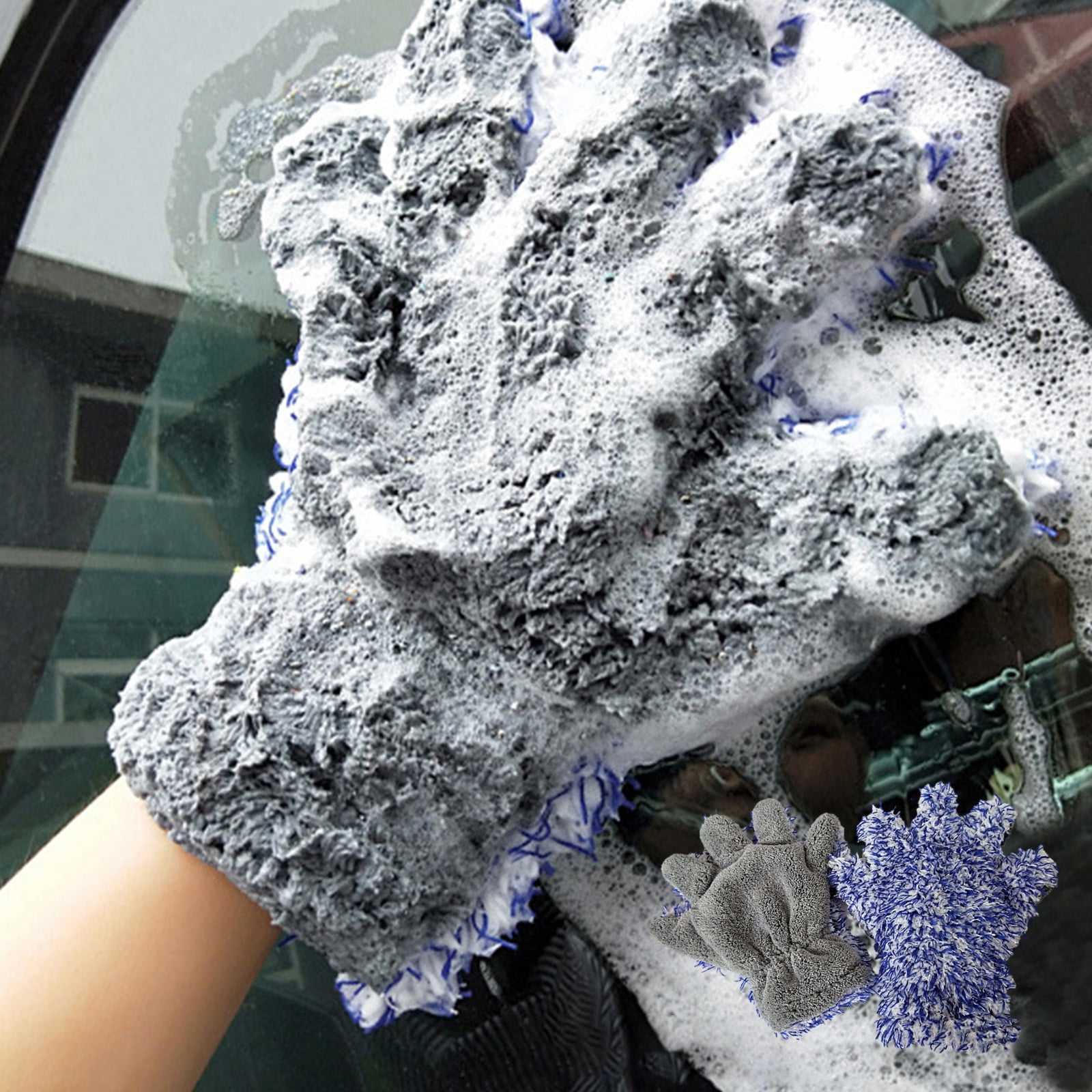 Microfiber Waterproof Car Washing Mitt In Microfiber Material Car Wash Mitt Chenille Gloves