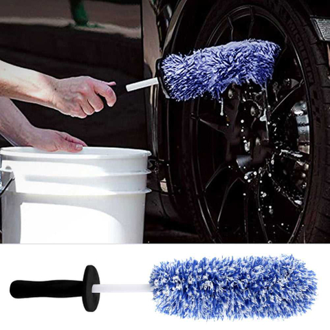 Premium Scratch Free Cleaner Car Care Detailing Long Handheld Dusting Microfiber Wheel Brush