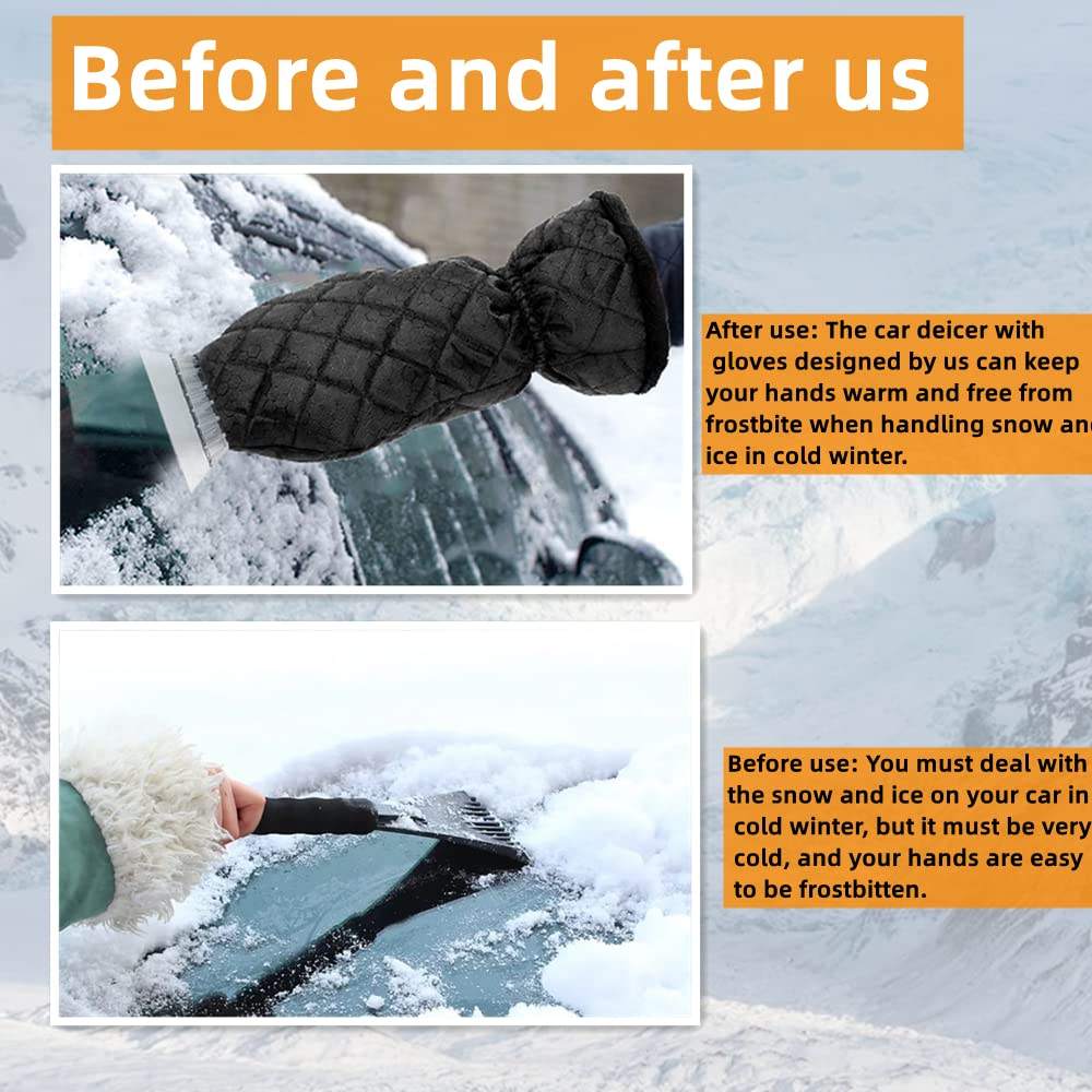 Snow Remover Tool Waterproof Warming Snow Ice Scraper Glove For Car Window and Windshield