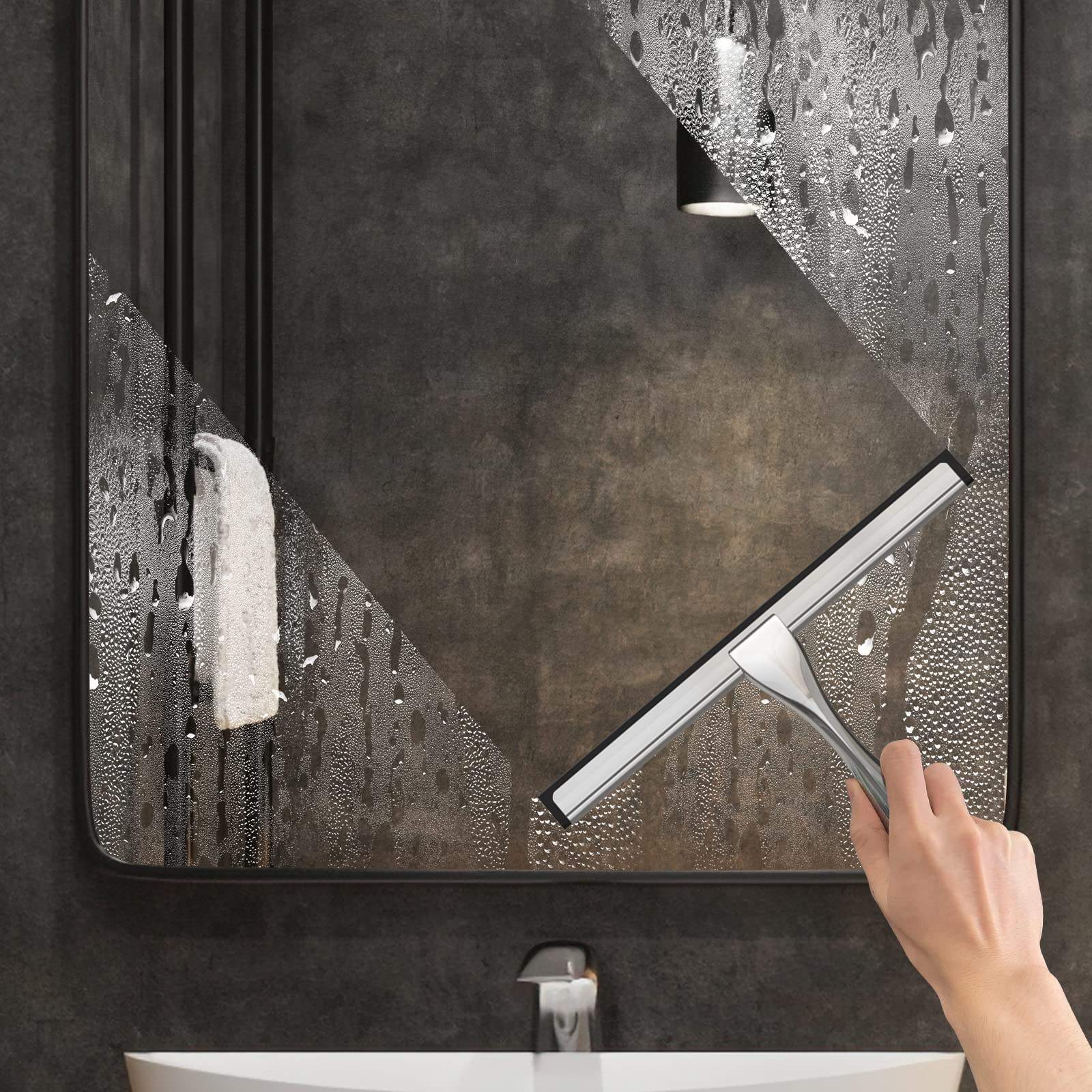 Shower Doors Bathroom Mirror Window Squeegee Glass Wiper Cleaner Stainless Steel Shower Window Squeegee
