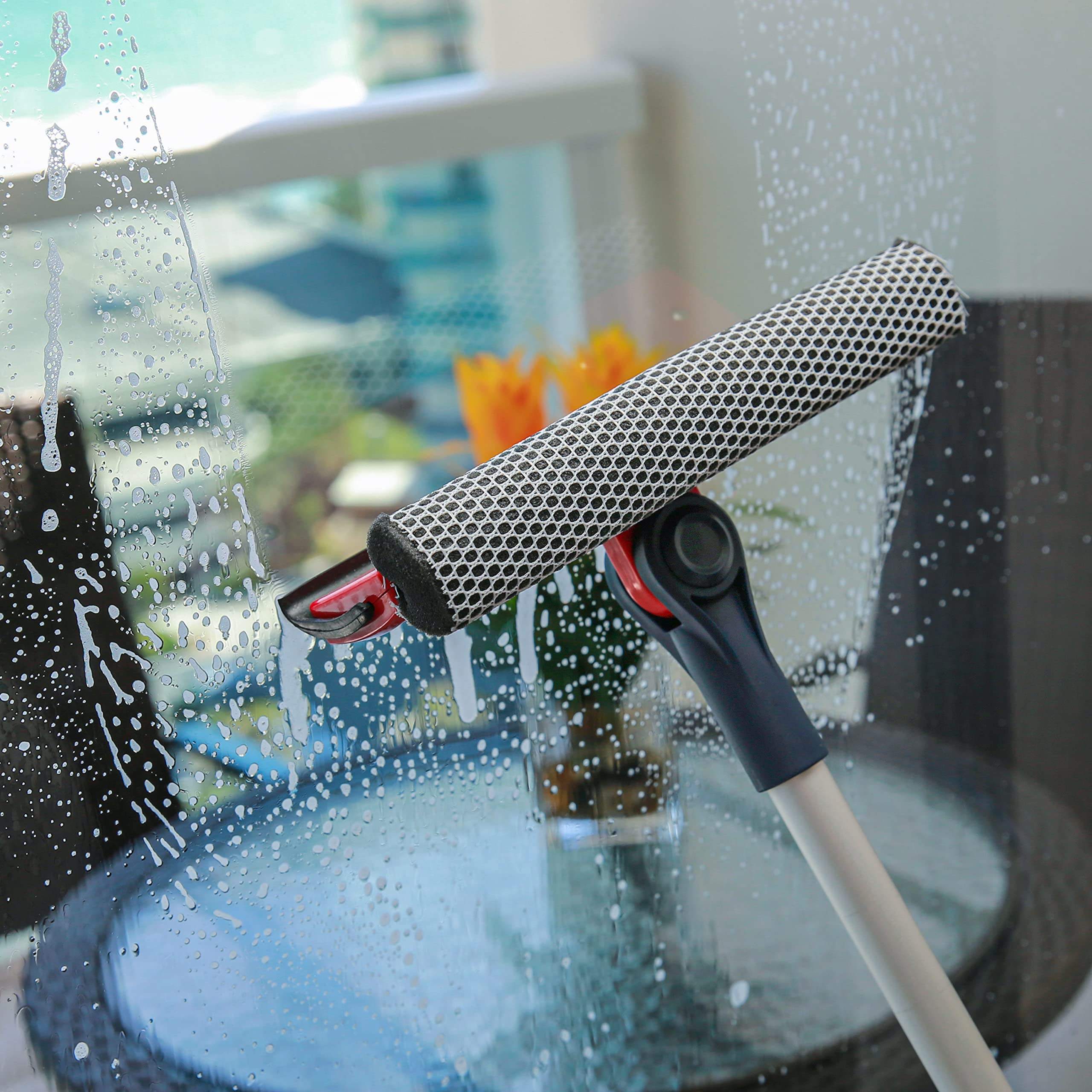 2 In1 8 Inch Telescopic Car Window Squeegee Tool For Car Wrap Car Window Cleaning Window Cleaning Rubber Sponge Glass Cleaner