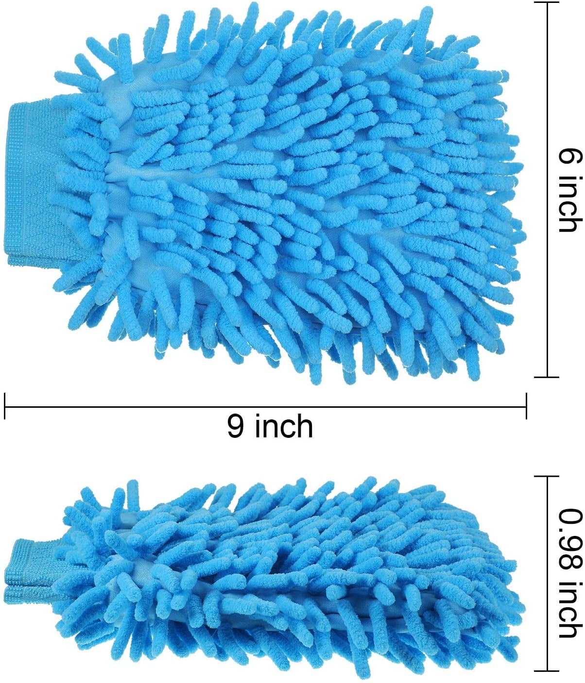 Car Wash Mitts Microfiber Cleaning Cloth Glove Double Sided Scratch-Free Super Absorbent Wash and Glove