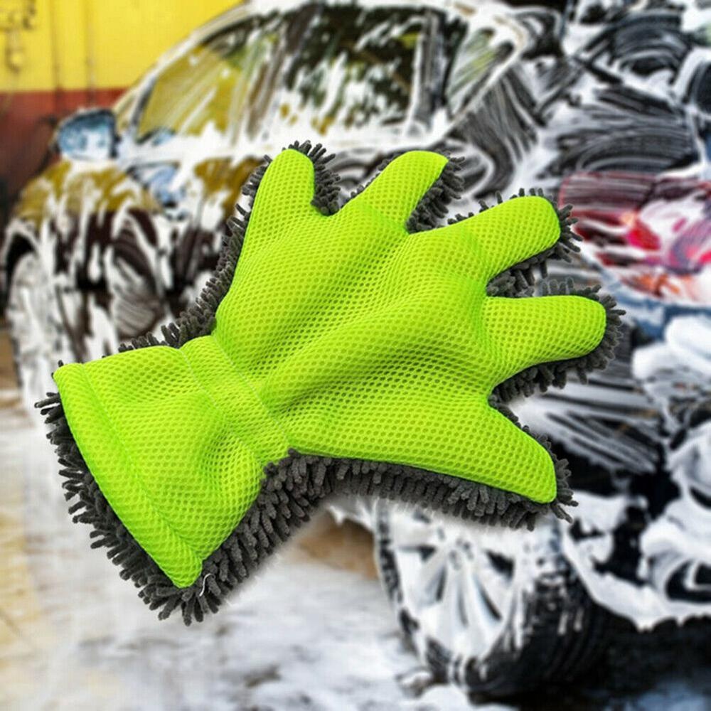 China Wholesale New Car Cleaning Glove 80%Polyester 20%Polyamide Microfiber Car Wash Glove thumb microfiber wash mitt