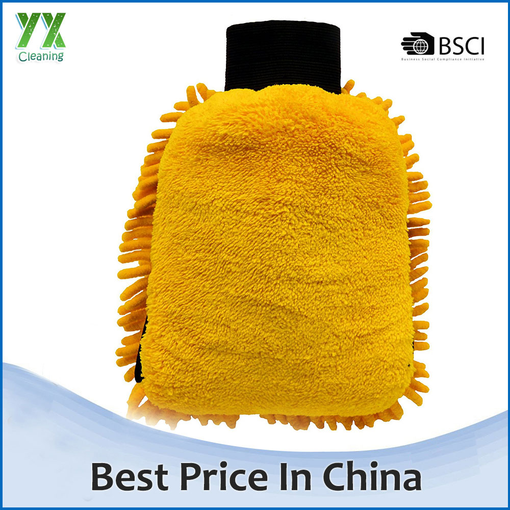 eco-friendly guantes microfiber chenille car wash cleaning mitt
