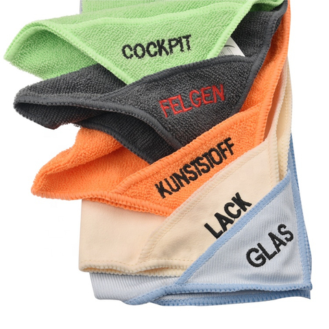 Factory supply embroidered 100% polyester microfiber cleaning cloth logo cleaning microfiber towel