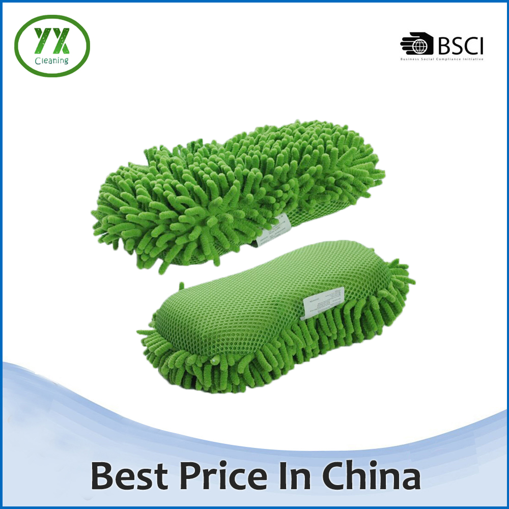 premium quality microfiber chenille auto esponja para noodle car wash sponge
