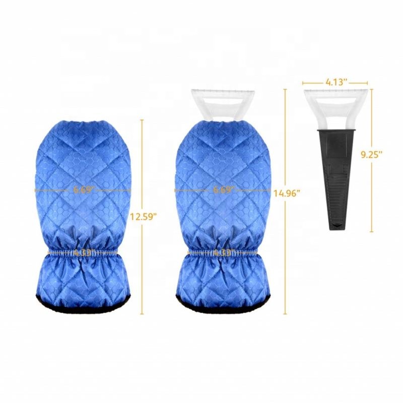 Plastic Waterproof Gloves Windshield Car snow removal Ice Scraper Mitt