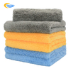 500gsm Coral Fleece Microfiber Cloth 16*16 Inches Edgeless Plush Pile Towel for Quick Dry Car Care Cleaning