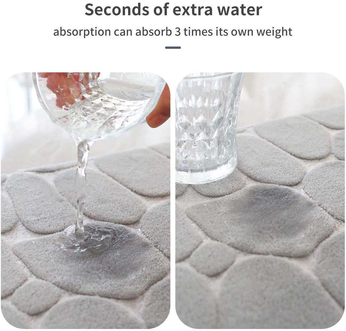 Soft Memory Foam Shower Bathroom Bath Floor Mat Rugs Quick Dry Super Water Absorbent Non Slip Stone Bath Mat