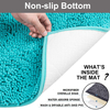 Grey 2 Pieces Bathroom Rug Set Ultra Soft Non Slip Absorbent Chenille Mat Plush Mats for Tub Shower