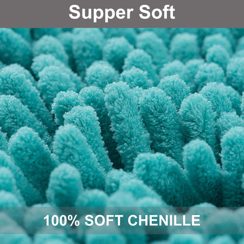 Grey 2 Pieces Bathroom Rug Set Ultra Soft Non Slip Absorbent Chenille Mat Plush Mats for Tub Shower